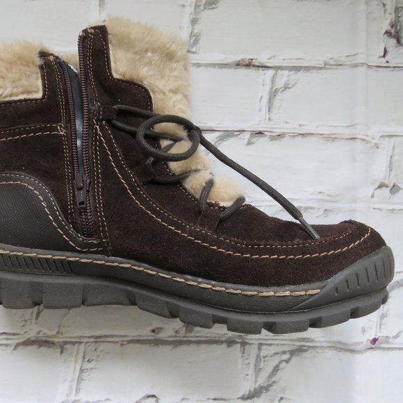 Vintage Brown Suede Ronsports Ankle Boots With Faux Fur - Picture 5 of 9